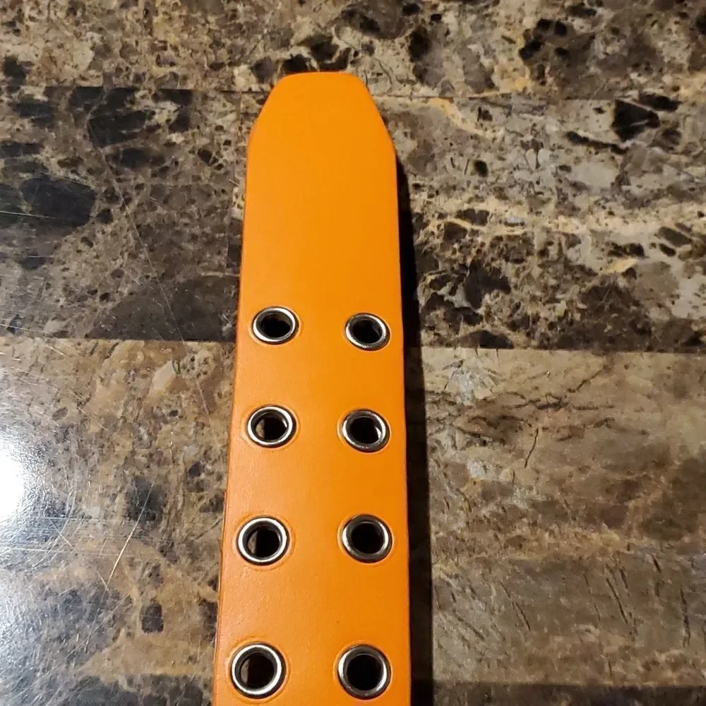 1.5 inch wide orange riveted belt